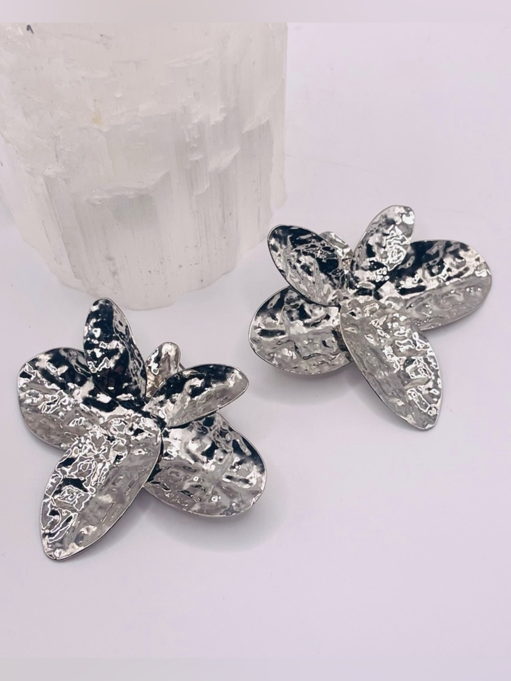 Silver Large Statement Earrings